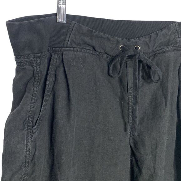 ATHLETA Black Linen Reverie Drawstring Waist Pull-On Pants - Picture 7 of 11